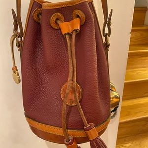 Dooney&Bourke pebble leather drawstring bucket bag